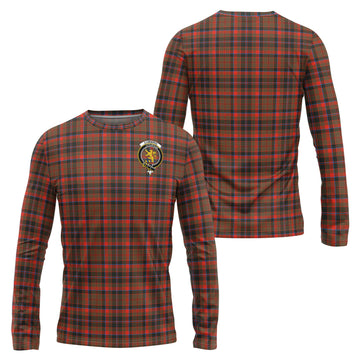 Cumming Hunting Weathered Tartan Long Sleeve T-Shirt with Family Crest