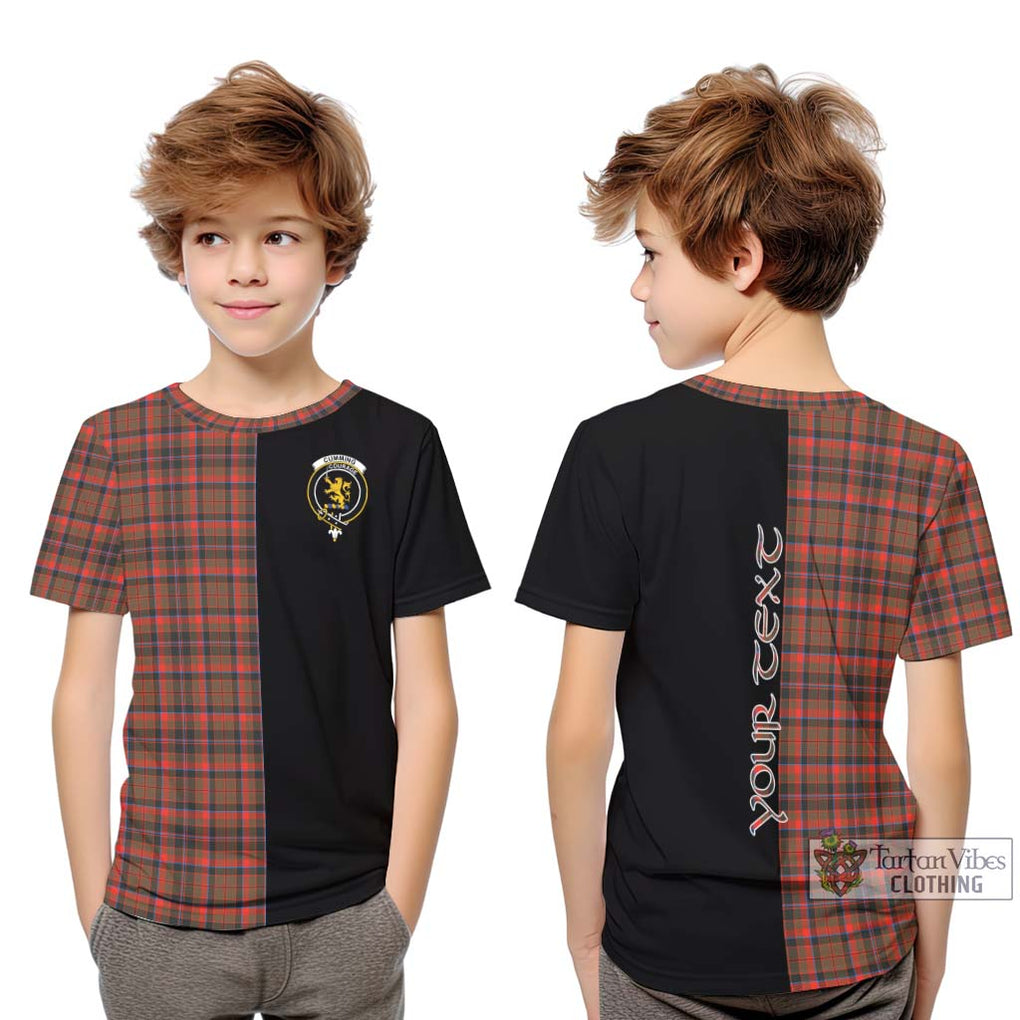 Cumming Hunting Weathered Tartan Kid T-Shirt with Family Crest and Half Of Me Style Youth XL Size14 - Tartanvibesclothing Shop