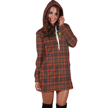 Cumming Hunting Weathered Tartan Hoodie Dress with Family Crest