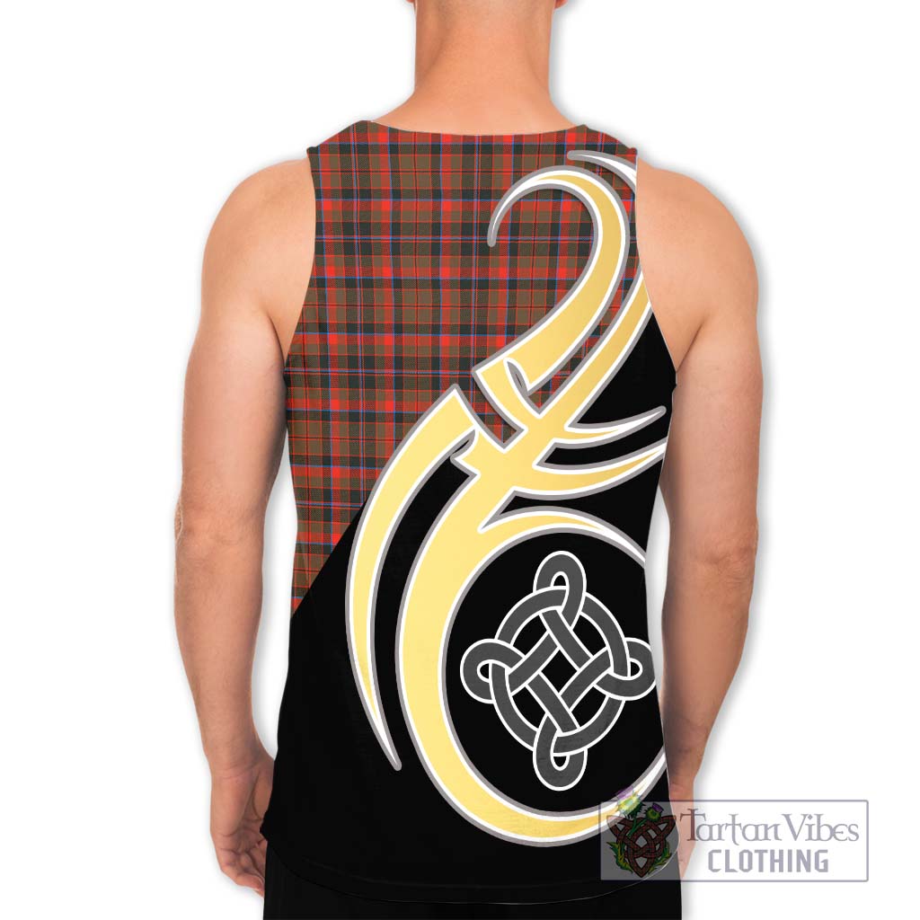 Cumming Hunting Weathered Tartan Men's Tank Top with Family Crest and Celtic Symbol Style - Tartan Vibes Clothing