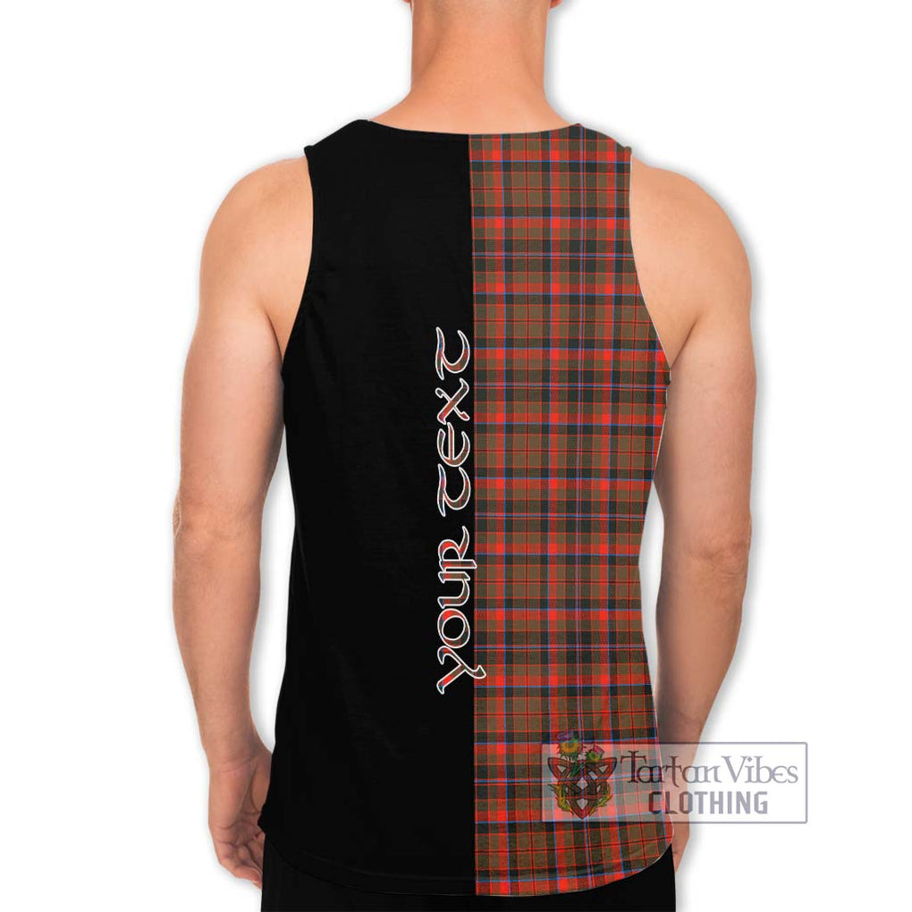 Cumming Hunting Weathered Tartan Men's Tank Top with Family Crest and Half Of Me Style - Tartanvibesclothing Shop