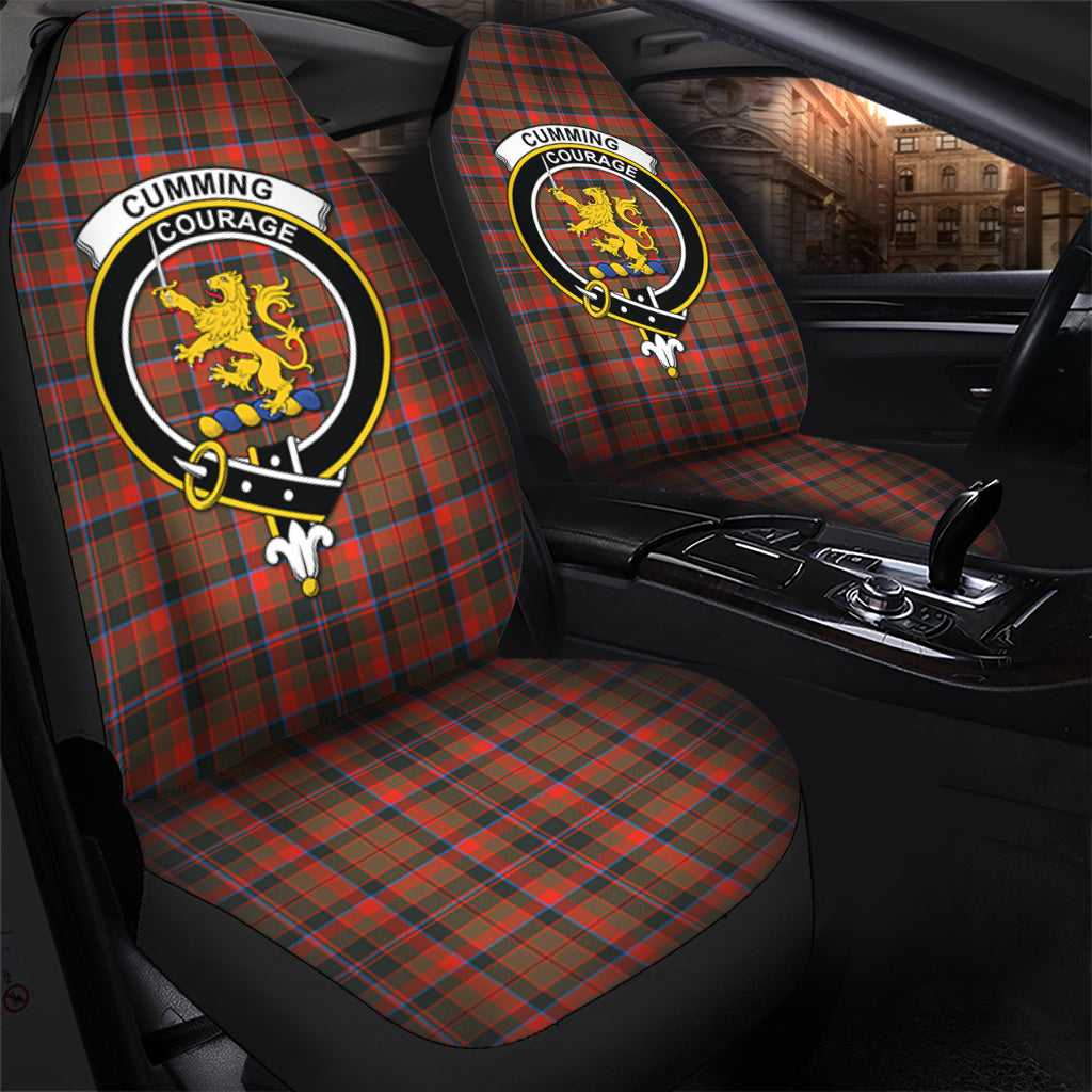 Cumming Hunting Weathered Tartan Car Seat Cover with Family Crest - Tartanvibesclothing