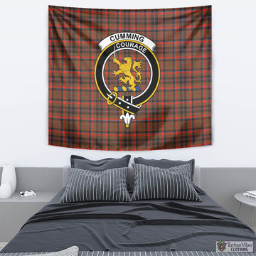 Cumming Hunting Weathered Tartan Tapestry Wall Hanging and Home Decor for Room with Family Crest