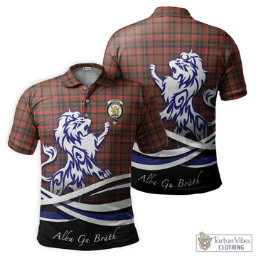 Cumming Hunting Weathered Tartan Polo Shirt with Alba Gu Brath Regal Lion Emblem