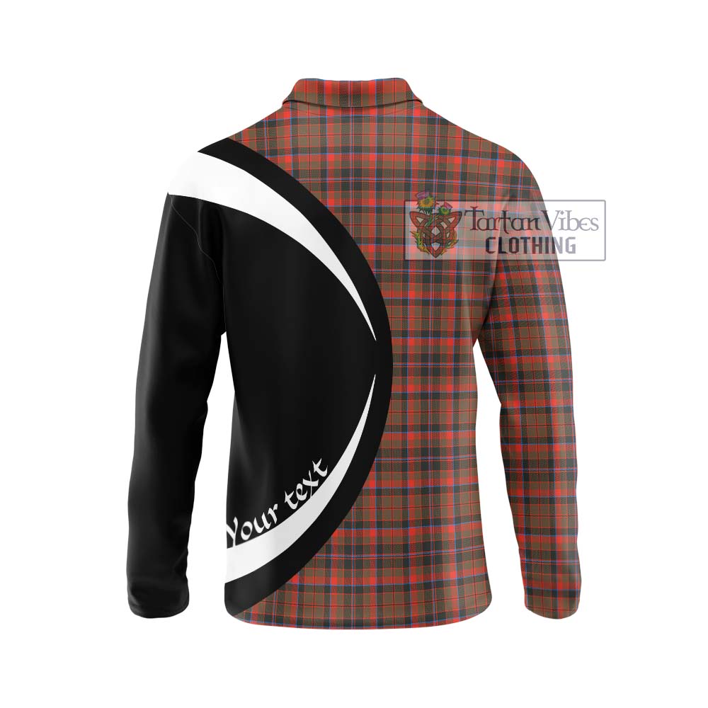 Cumming Hunting Weathered Tartan Long Sleeve Polo Shirt with Family Crest Circle Style - Tartan Vibes Clothing