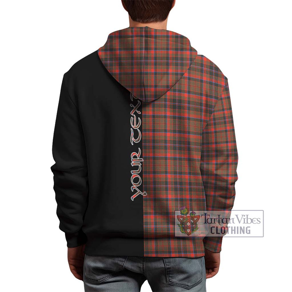 Cumming Hunting Weathered Tartan Hoodie with Family Crest and Half Of Me Style - Tartanvibesclothing Shop