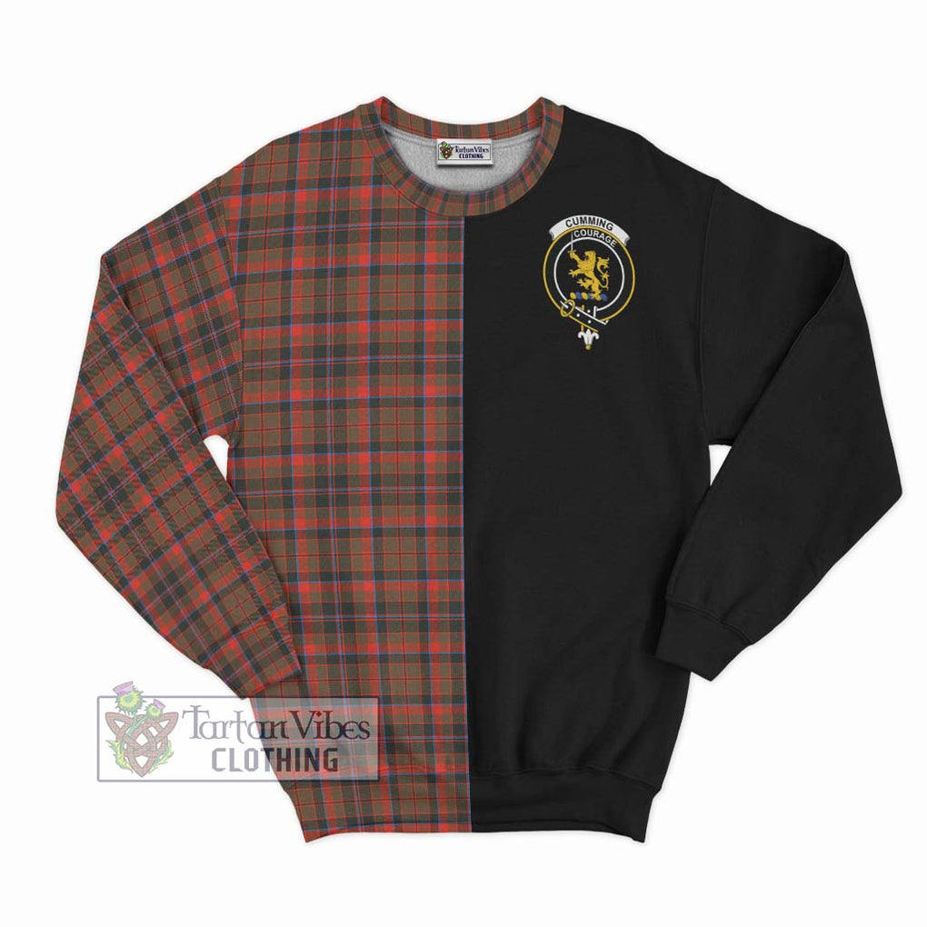 Cumming Hunting Weathered Tartan Sweatshirt with Family Crest and Half Of Me Style - Tartanvibesclothing Shop