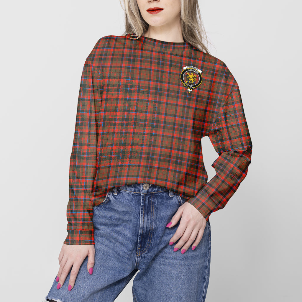 Cumming Hunting Weathered Tartan Sweatshirt with Family Crest - Tartan Vibes Clothing