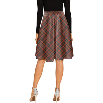 Cumming Hunting Weathered Tartan Melete Pleated Midi Skirt