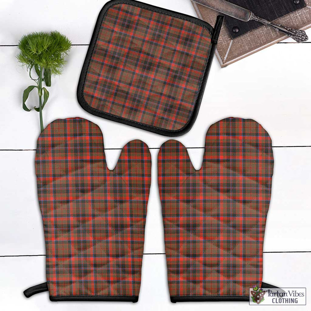 Cumming Hunting Weathered Tartan Combo Oven Mitt & Pot-Holder Combo 1 Oven Mitt & 1 Pot-Holder Black - Tartan Vibes Clothing