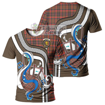 Cumming Hunting Weathered Tartan T-Shirt with Epic Bagpipe Style