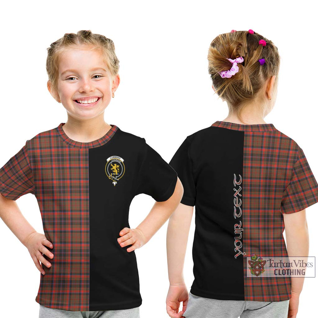 Cumming Hunting Weathered Tartan Kid T-Shirt with Family Crest and Half Of Me Style - Tartanvibesclothing Shop