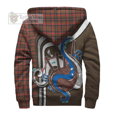 Cumming Hunting Weathered Tartan Sherpa Hoodie with Epic Bagpipe Style