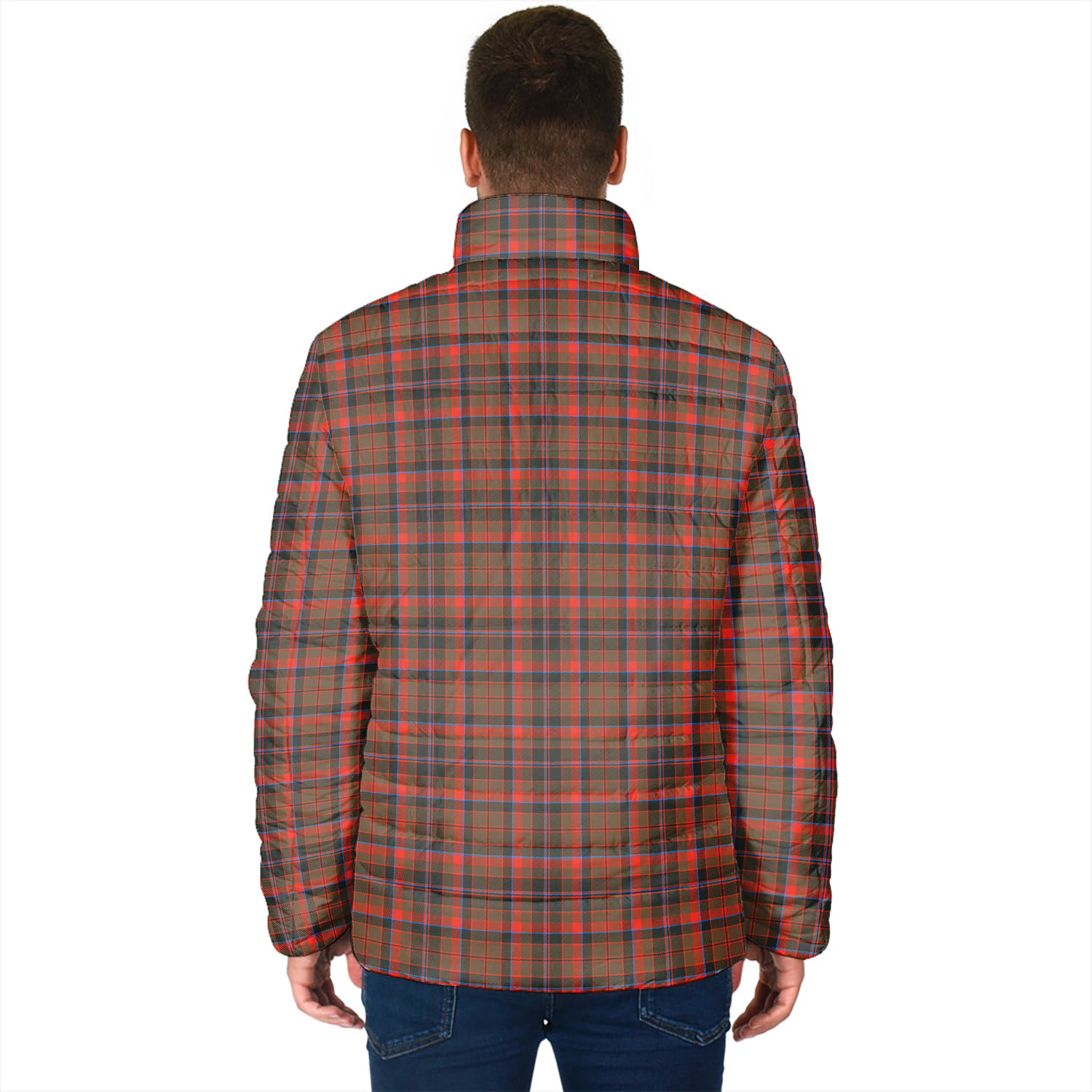 Cumming Hunting Weathered Tartan Padded Jacket with Family Crest - Tartan Vibes Clothing