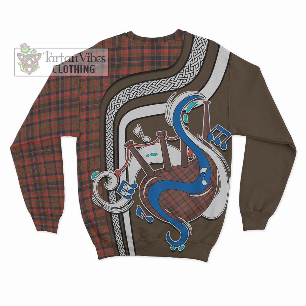 Cumming Hunting Weathered Tartan Sweatshirt with Epic Bagpipe Style - Tartanvibesclothing Shop