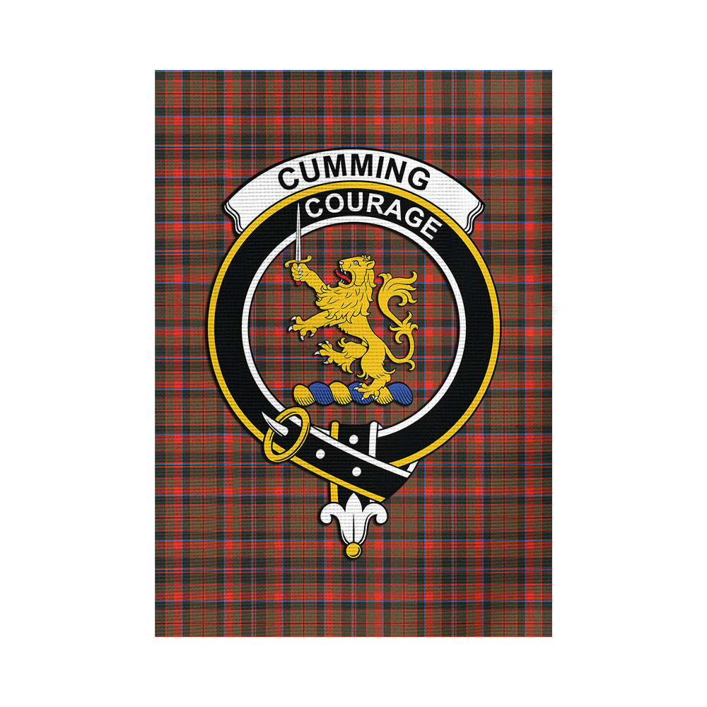 Cumming Hunting Weathered Tartan Flag with Family Crest - Tartan Vibes Clothing