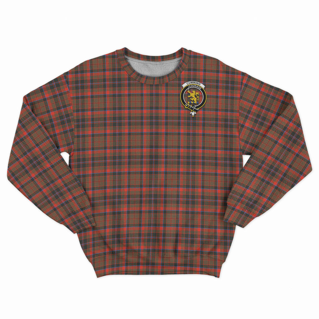 Cumming Hunting Weathered Tartan Sweatshirt with Family Crest - Tartan Vibes Clothing