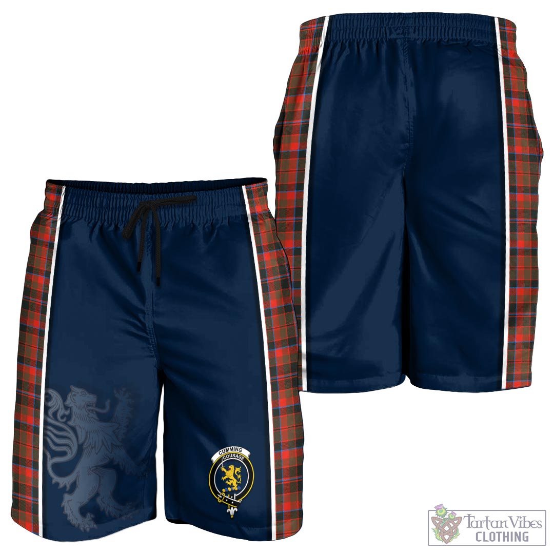 Tartan Vibes Clothing Cumming Hunting Weathered Tartan Men's Shorts with Family Crest and Lion Rampant Vibes Sport Style