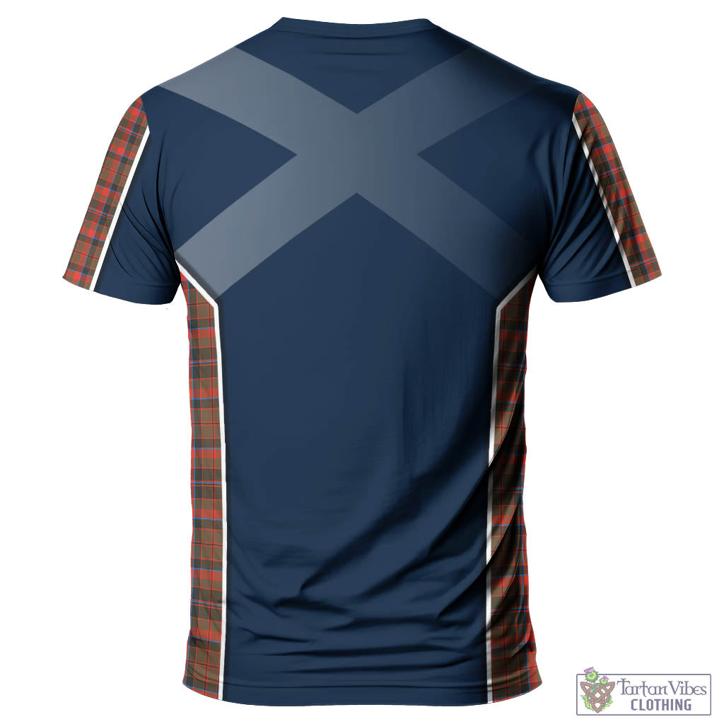 Tartan Vibes Clothing Cumming Hunting Weathered Tartan T-Shirt with Family Crest and Lion Rampant Vibes Sport Style