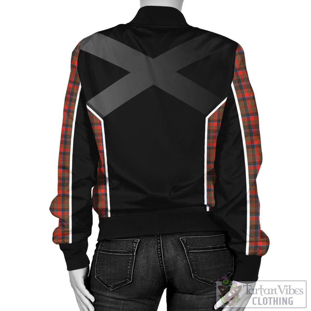 Tartan Vibes Clothing Cumming Hunting Weathered Tartan Bomber Jacket with Family Crest and Scottish Thistle Vibes Sport Style