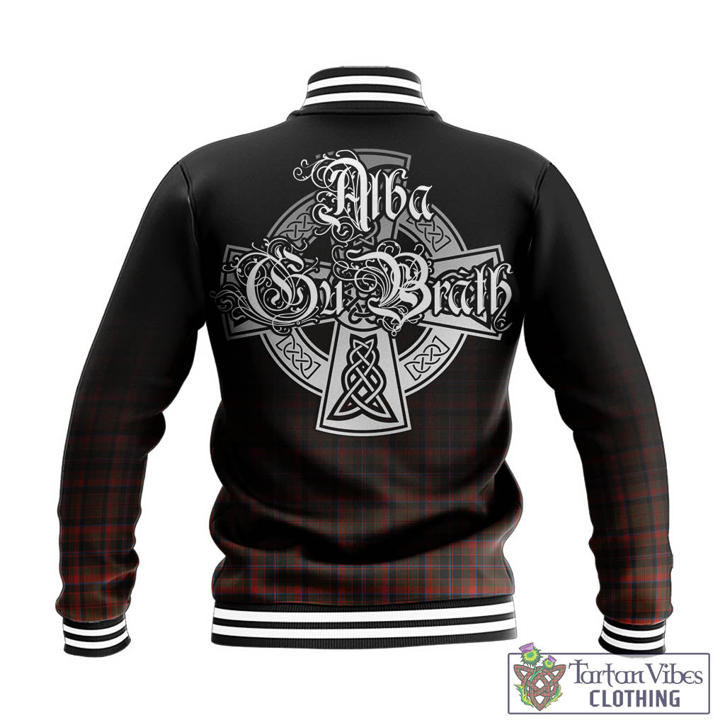 Tartan Vibes Clothing Cumming Hunting Weathered Tartan Baseball Jacket Featuring Alba Gu Brath Family Crest Celtic Inspired