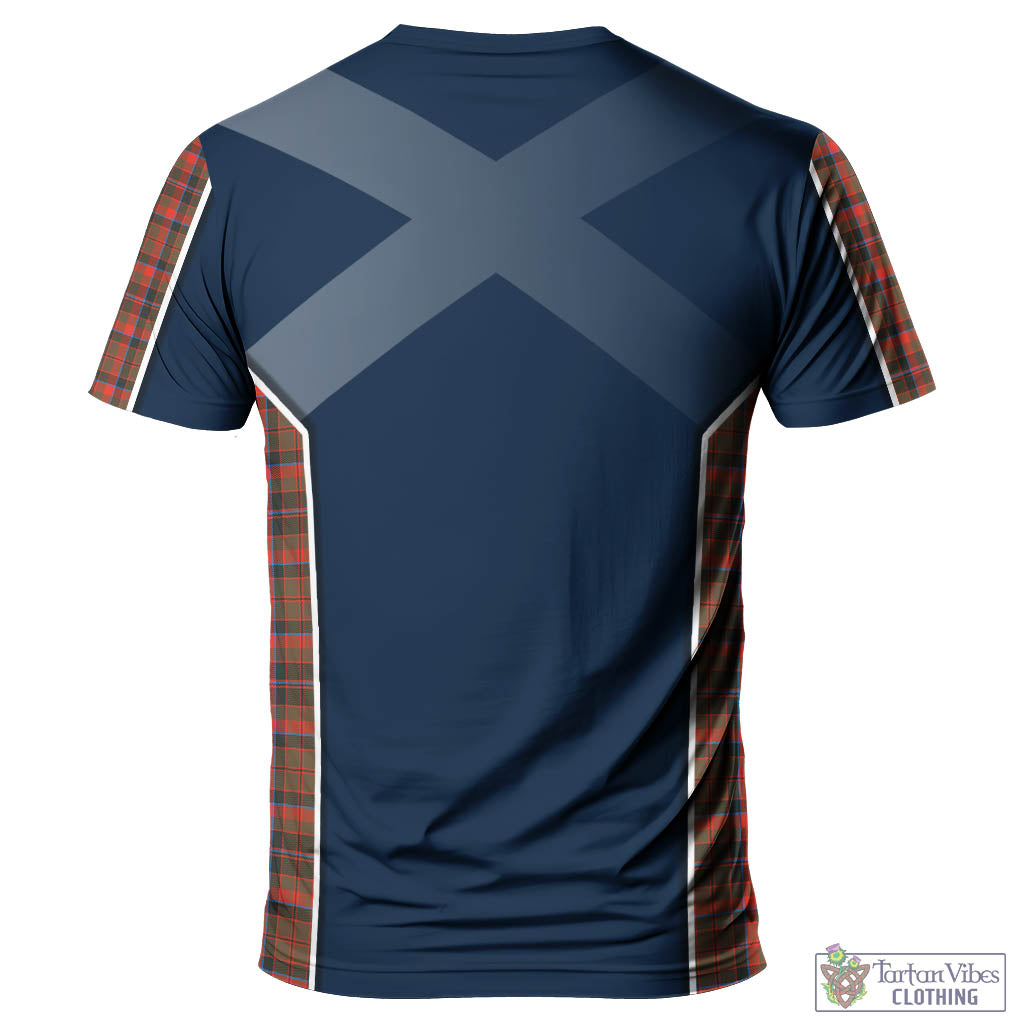 Tartan Vibes Clothing Cumming Hunting Weathered Tartan T-Shirt with Family Crest and Scottish Thistle Vibes Sport Style