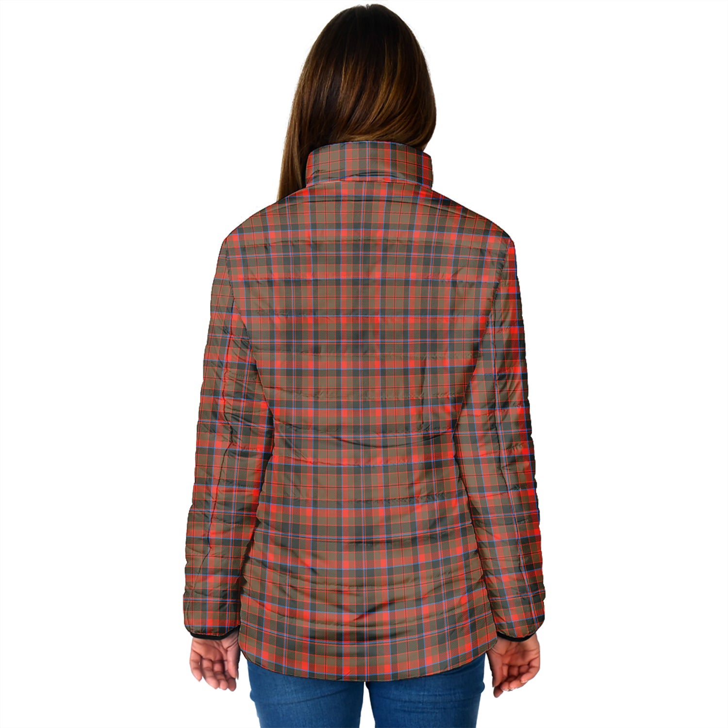 Cumming Hunting Weathered Tartan Padded Jacket with Family Crest - Tartan Vibes Clothing