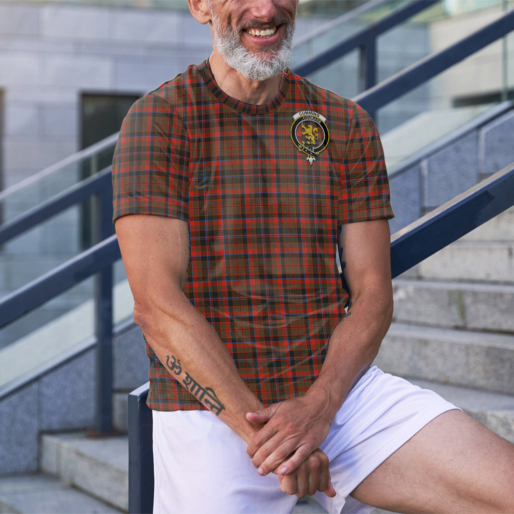 Cumming Hunting Weathered Tartan T-Shirt with Family Crest - Tartan Vibes Clothing