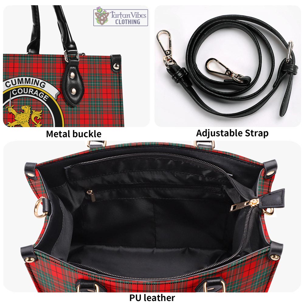 Tartan Vibes Clothing Cumming Modern Tartan Luxury Leather Handbags with Family Crest