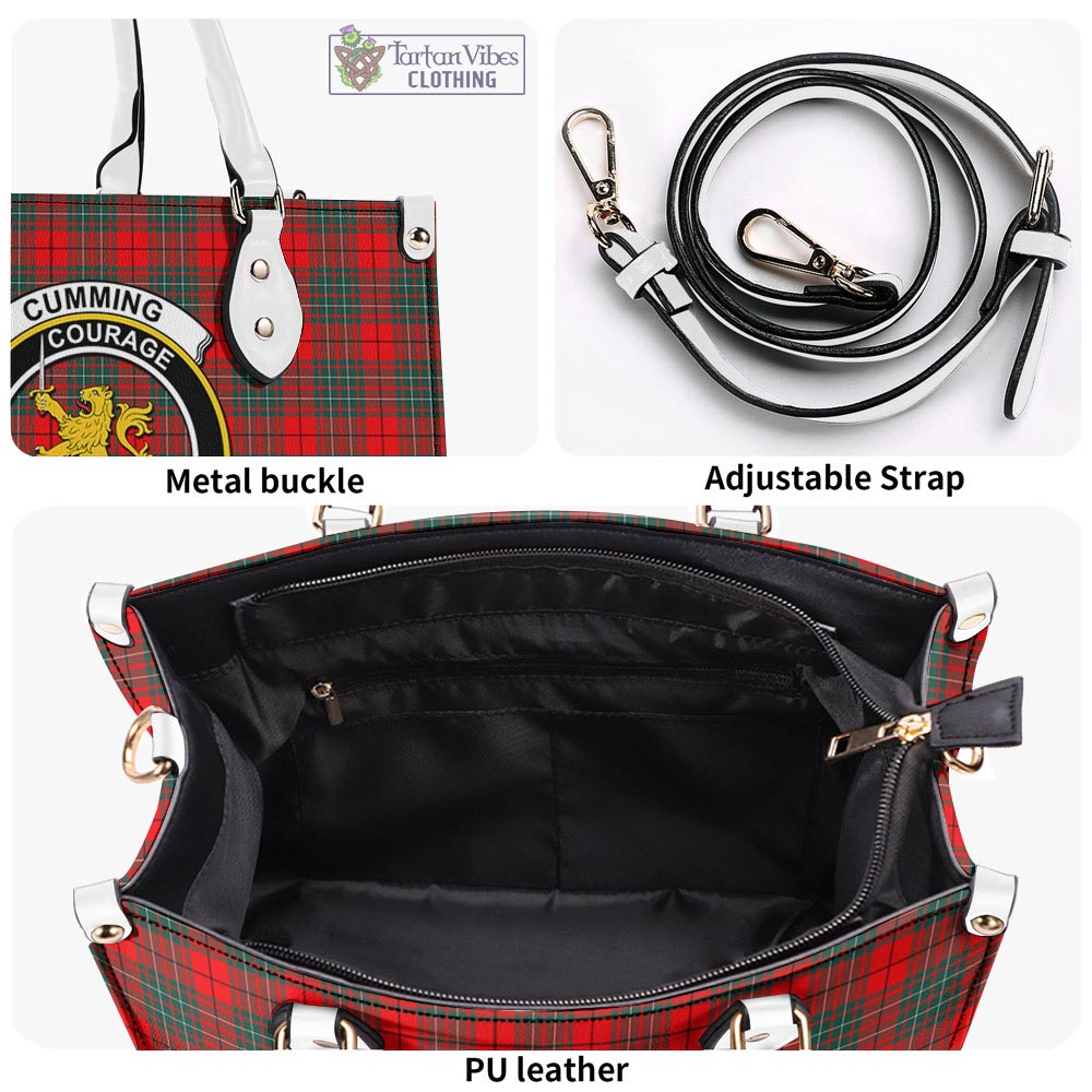 Tartan Vibes Clothing Cumming Modern Tartan Luxury Leather Handbags with Family Crest