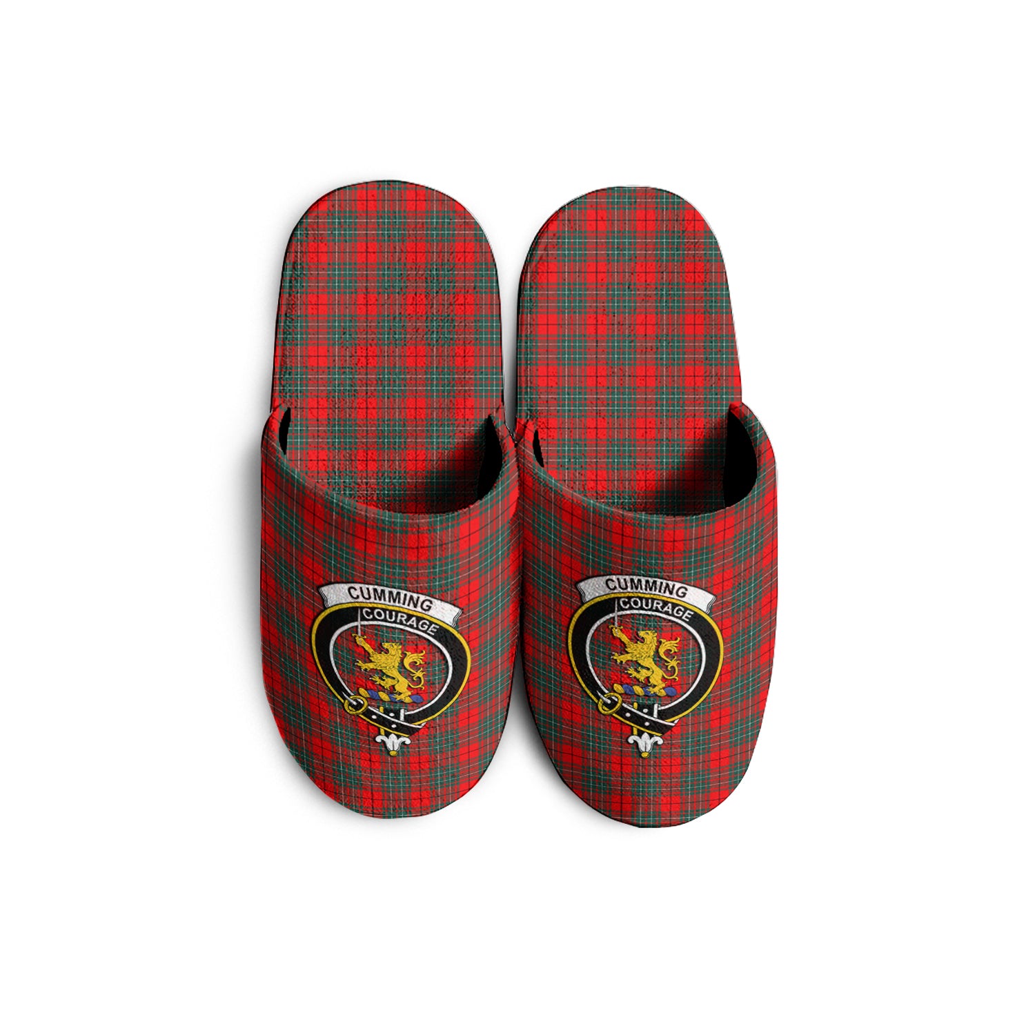 Cumming Modern Tartan Home Slippers with Family Crest - Tartanvibesclothing