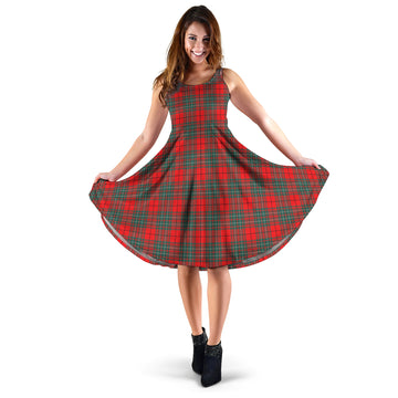 Cumming Modern Tartan Sleeveless Midi Womens Dress