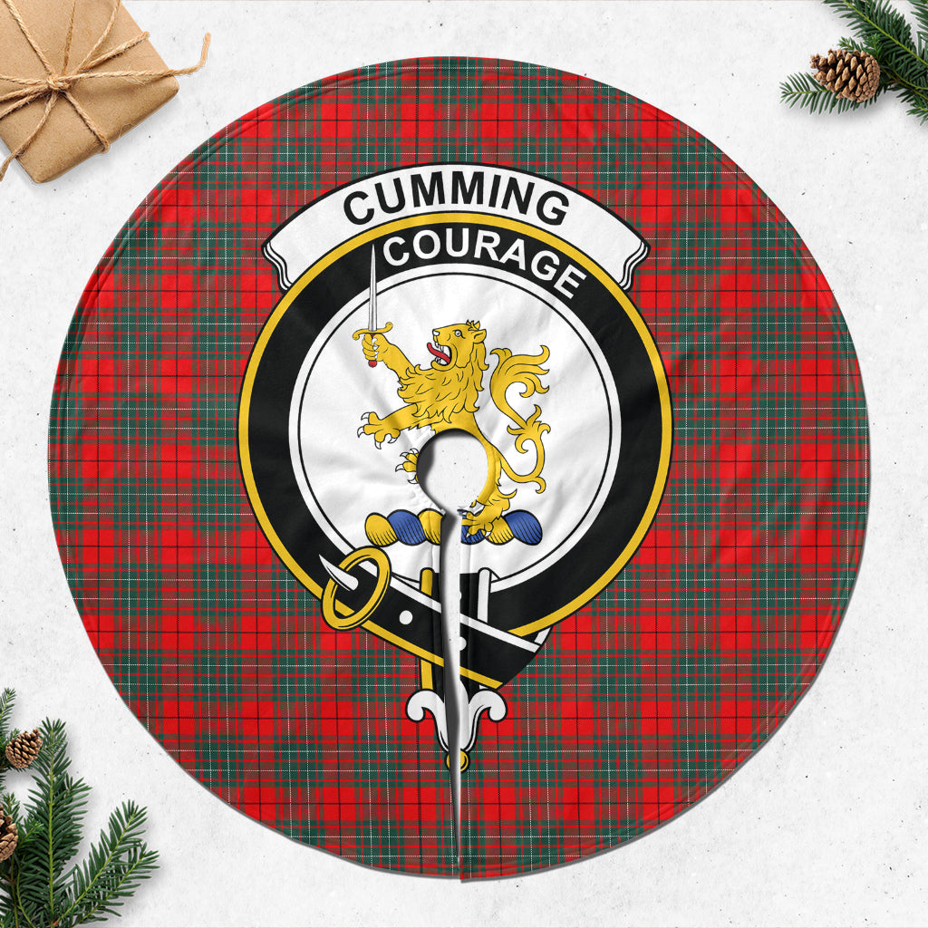 Cumming Modern Tartan Christmas Tree Skirt with Family Crest - Tartanvibesclothing