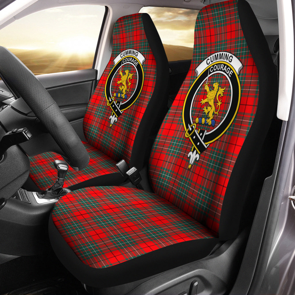 Cumming Modern Tartan Car Seat Cover with Family Crest One Size - Tartanvibesclothing