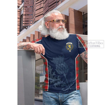 Cumming Modern Tartan Cotton T-shirt with Family Crest and Scottish Thistle Vibes Sport Style