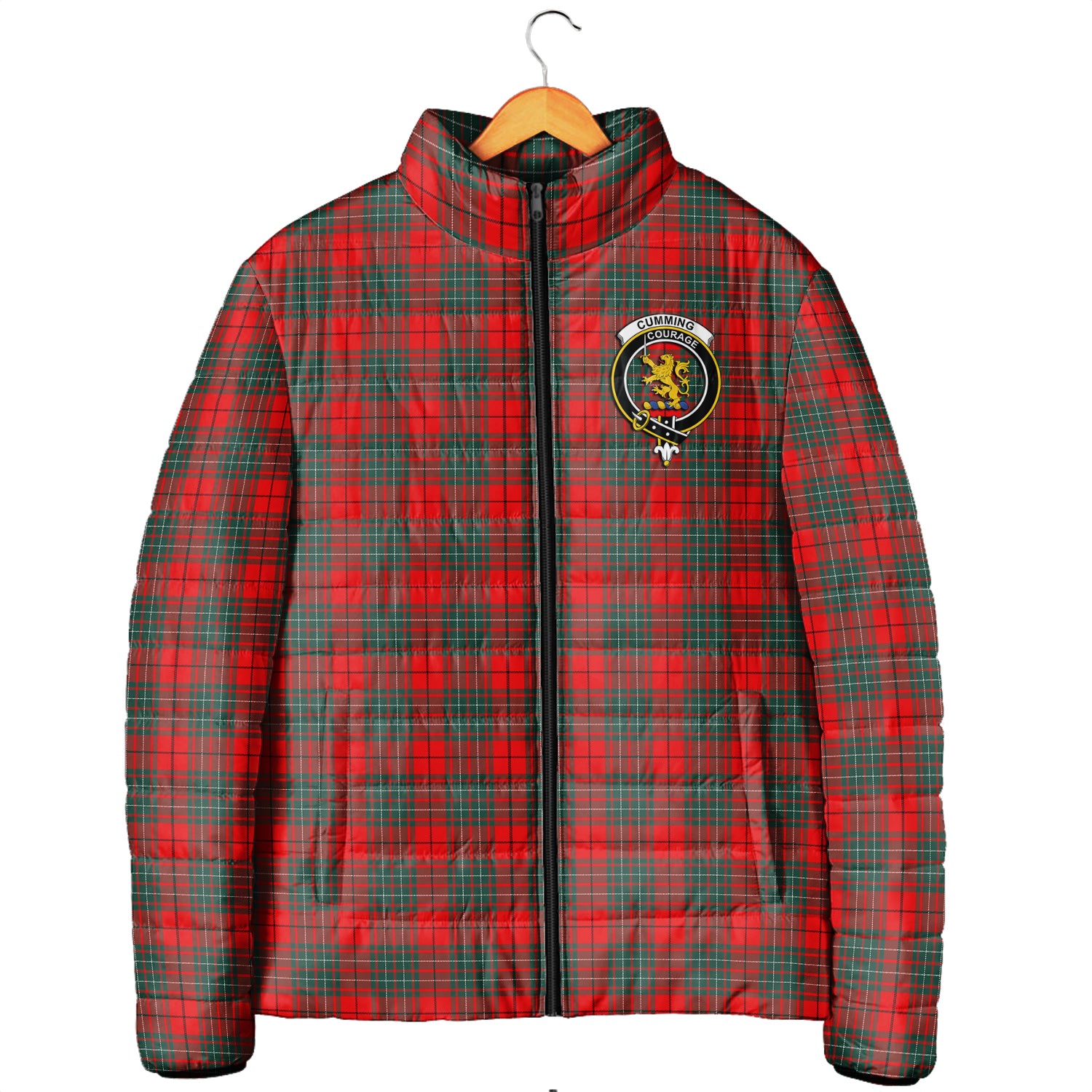 Cumming Modern Tartan Padded Jacket with Family Crest Men's Padded Jacket - Tartan Vibes Clothing