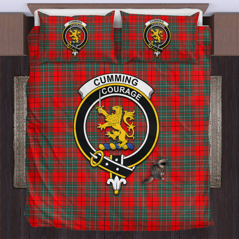 Cumming Modern Tartan Bedding Set with Family Crest US Bedding Set - Tartan Vibes Clothing