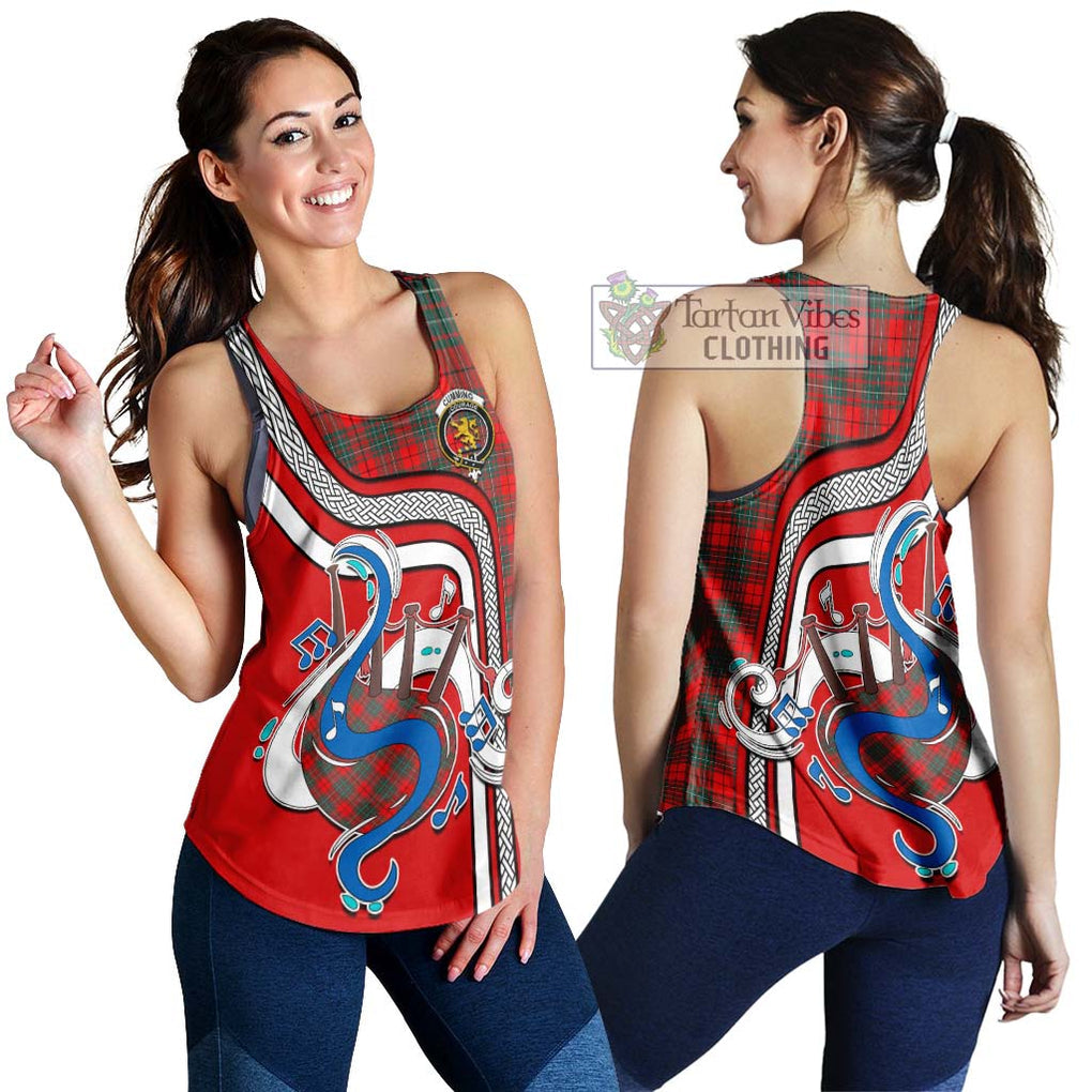 Cumming Modern Tartan Women's Racerback Tanks with Epic Bagpipe Style 4XL - Tartanvibesclothing Shop