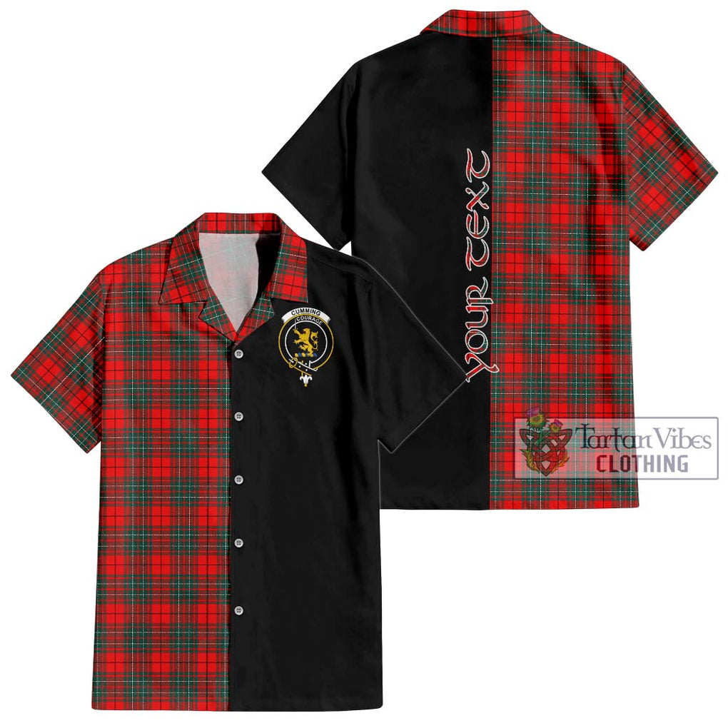 Cumming Modern Tartan Short Sleeve Button Shirt with Family Crest and Half Of Me Style Kid - Tartanvibesclothing Shop