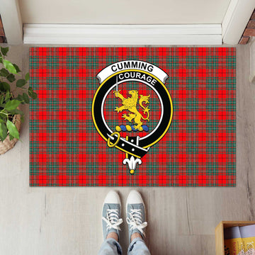 Cumming Modern Tartan Door Mat with Family Crest