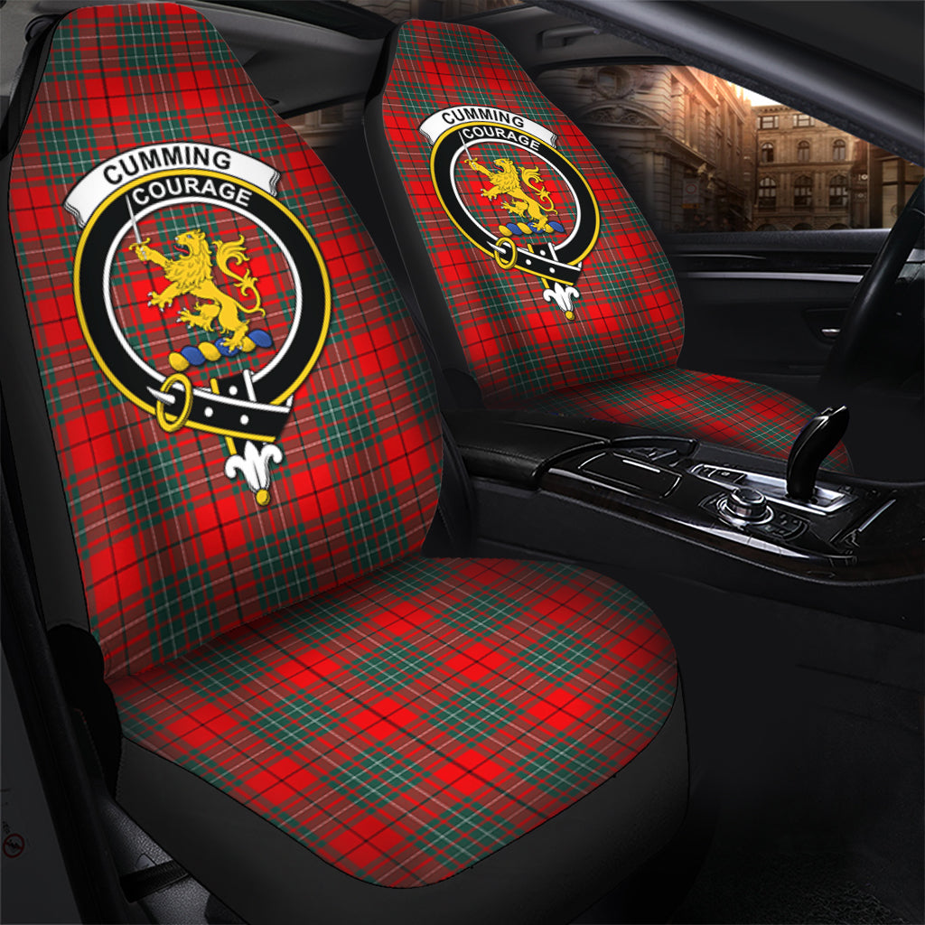 Cumming Modern Tartan Car Seat Cover with Family Crest - Tartanvibesclothing