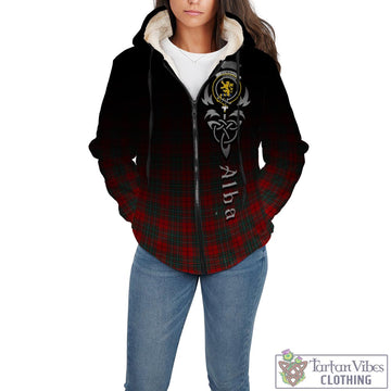 Cumming Modern Tartan Sherpa Hoodie Featuring Alba Gu Brath Family Crest Celtic Inspired