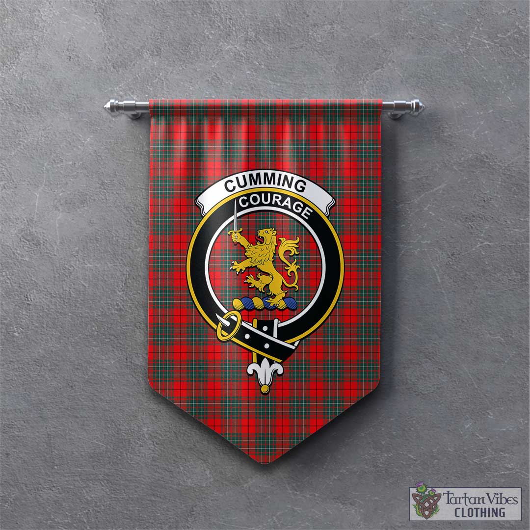 Tartan Vibes Clothing Cumming Modern Tartan Gonfalon, Tartan Banner with Family Crest