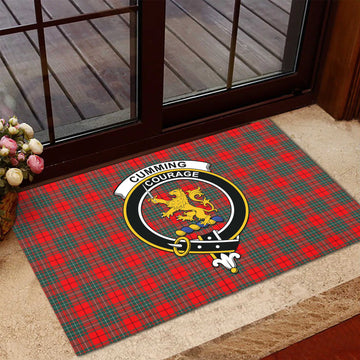 Cumming Modern Tartan Door Mat with Family Crest