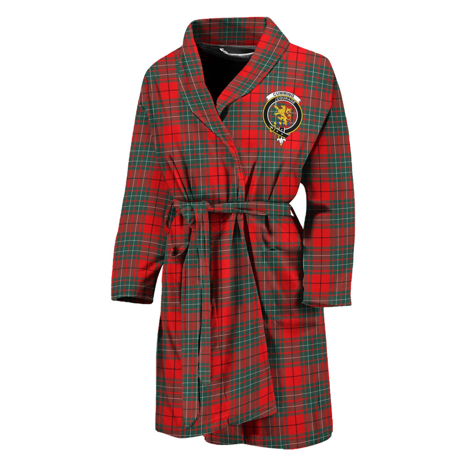 Cumming Modern Tartan Bathrobe with Family Crest Unisex M - Tartan Vibes Clothing