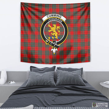 Cumming Modern Tartan Tapestry Wall Hanging and Home Decor for Room with Family Crest