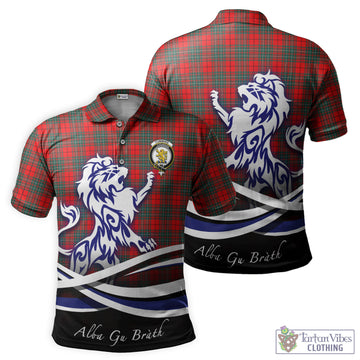 Cumming Modern Tartan Polo Shirt with Alba Gu Brath Regal Lion Emblem