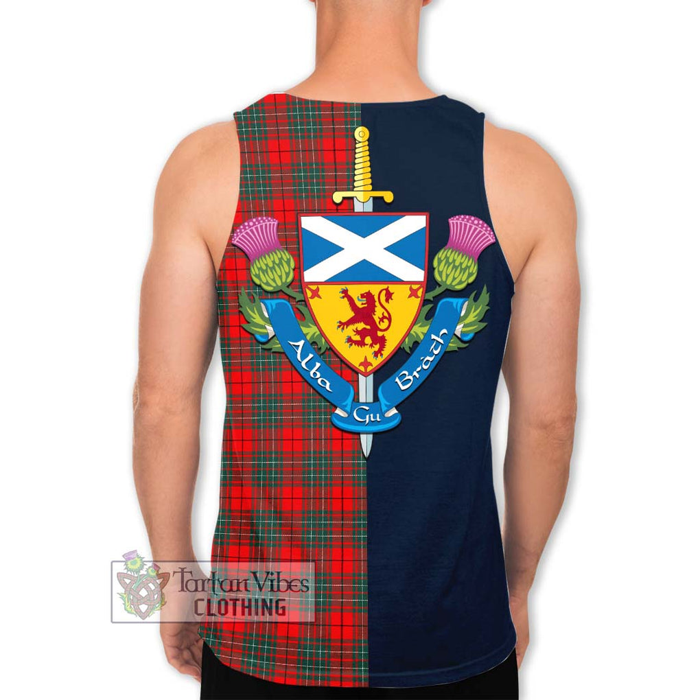 Tartan Vibes Clothing Cumming Modern Tartan Men's Tank Top with Scottish Lion Royal Arm Half Style