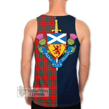 Cumming Modern Tartan Men's Tank Top Alba with Scottish Lion Royal Arm Half Style