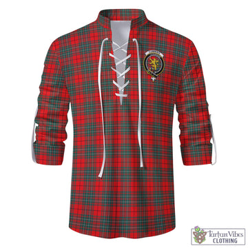 Cumming Modern Tartan Men's Scottish Traditional Jacobite Ghillie Kilt Shirt with Family Crest